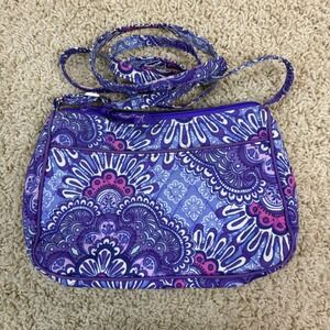 Vera‎ Bradley Purple Paisley Quilted Shoulder Bag Crossbody Medallion Print